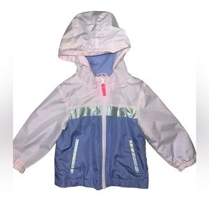 ☠️5/$20☠️ CAT & JACK | GIRLS COLOR BLOCK  HOODED LIGHTWEIGHT SPRING COAT SZ 2T